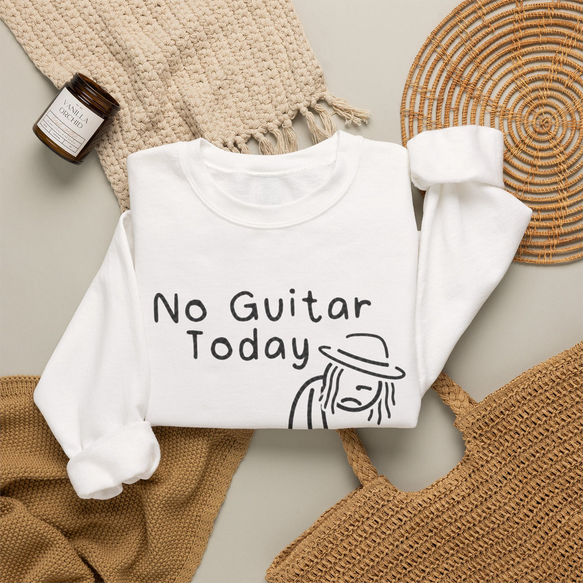 No Guitar Taj Stick Figure Sweatshirt