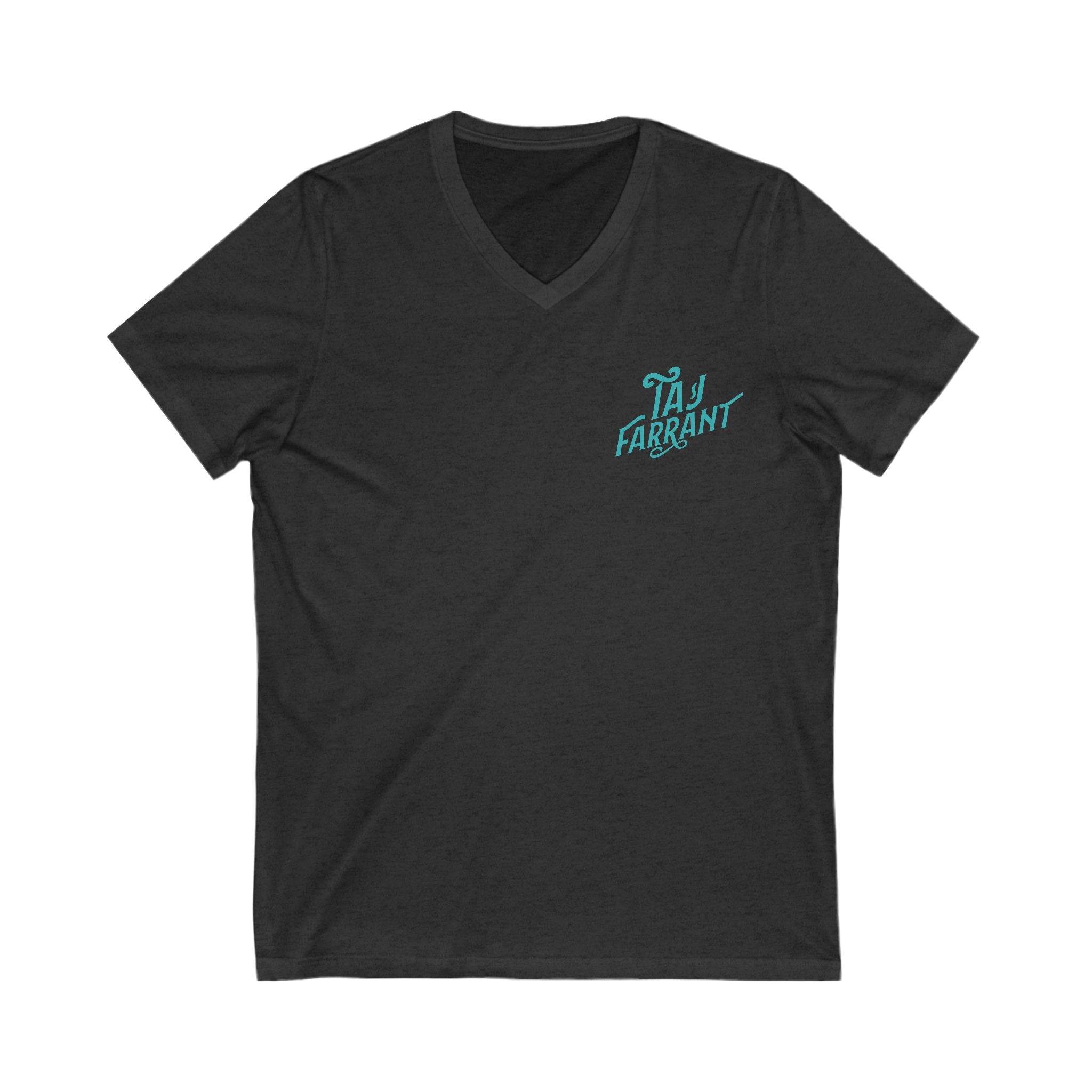 Taj Farrant Teal Logo: Unisex V-Neck Tee