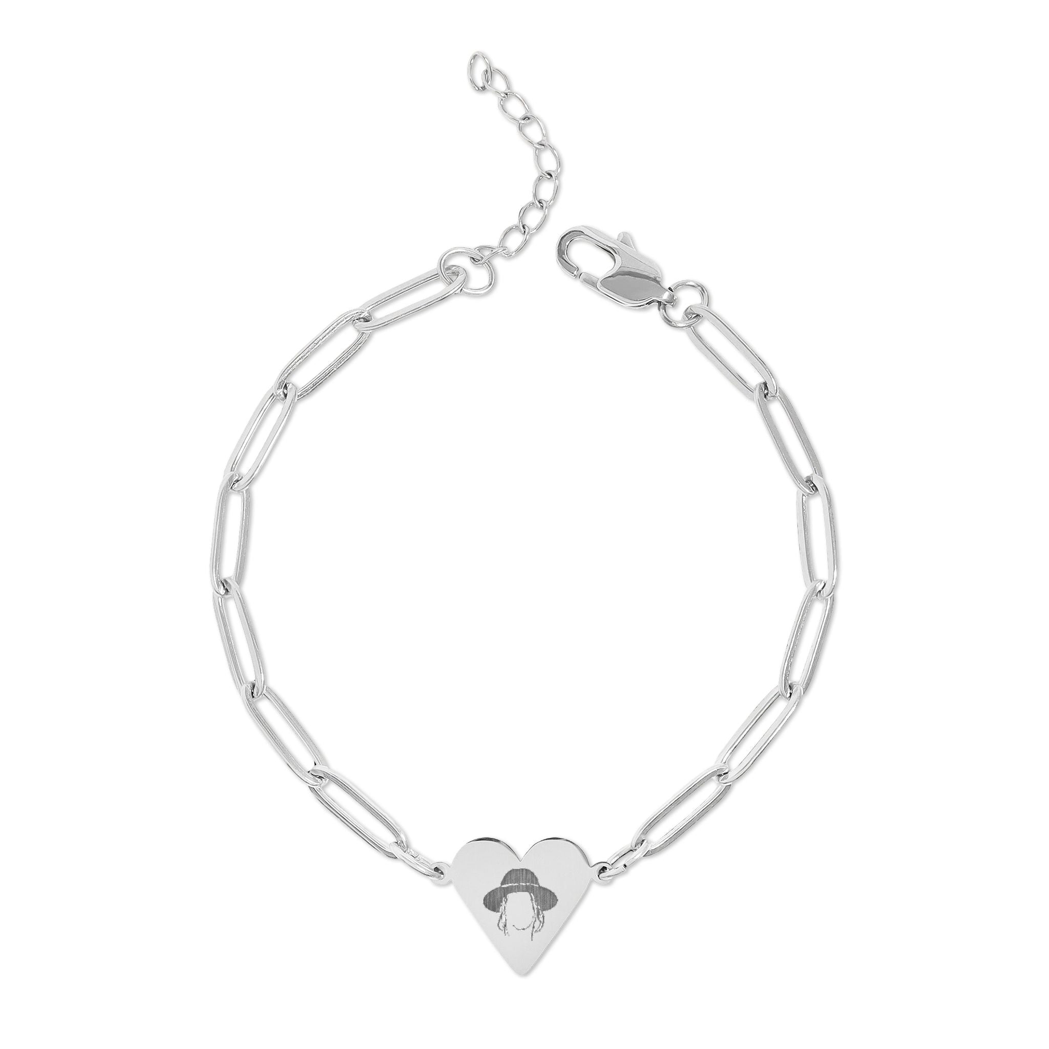Paperclip Heart Bracelet (Engraving)
