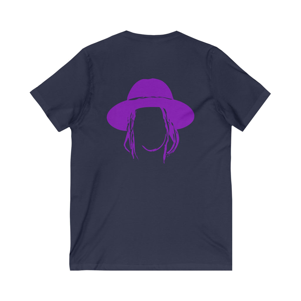 Taj Farrant Purple Logo: Unisex V-Neck Tee
