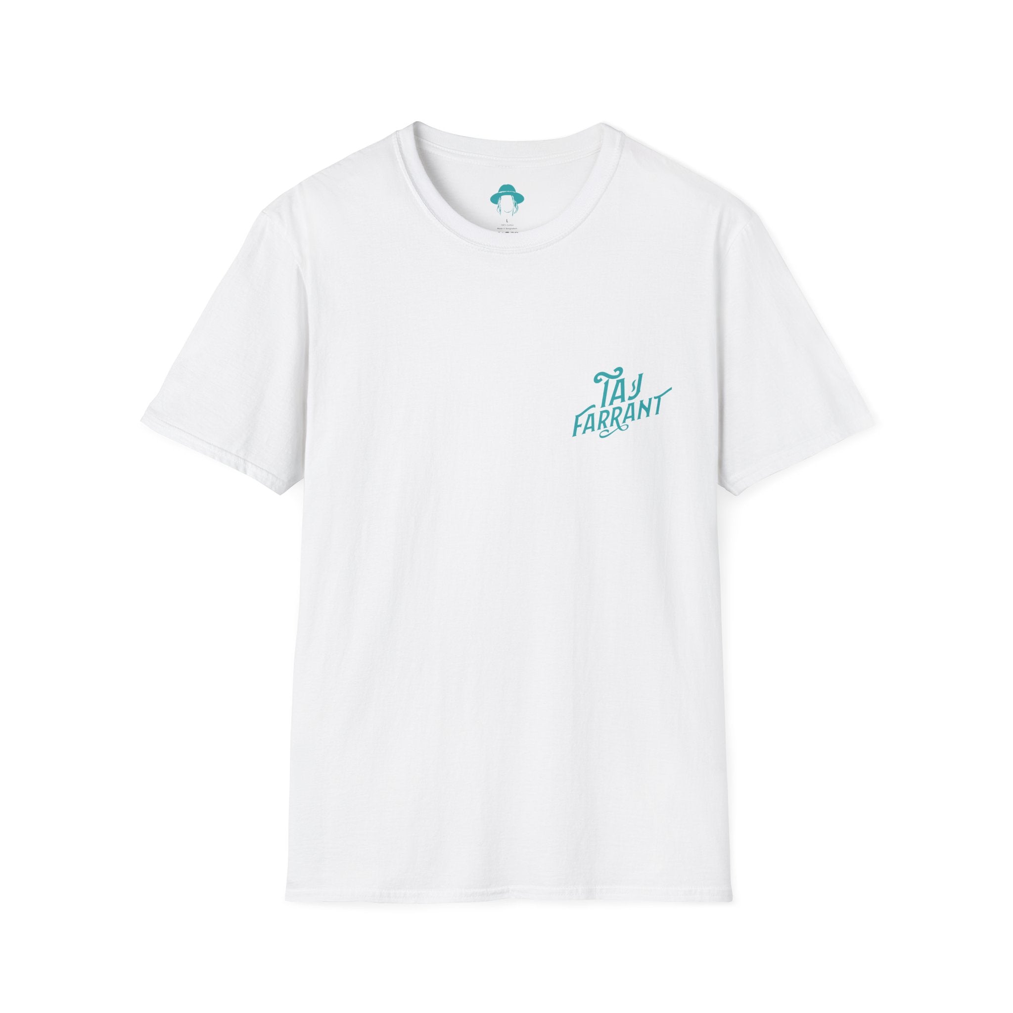Taj Farrant Teal Logo: Unisex Softstyle T-Shirt