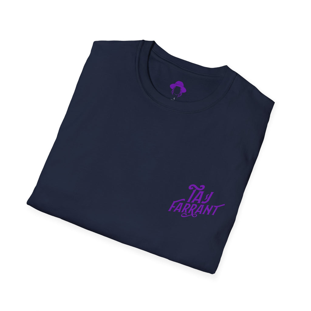 Taj Farrant Purple Logo: Unisex Softstyle T-Shirt