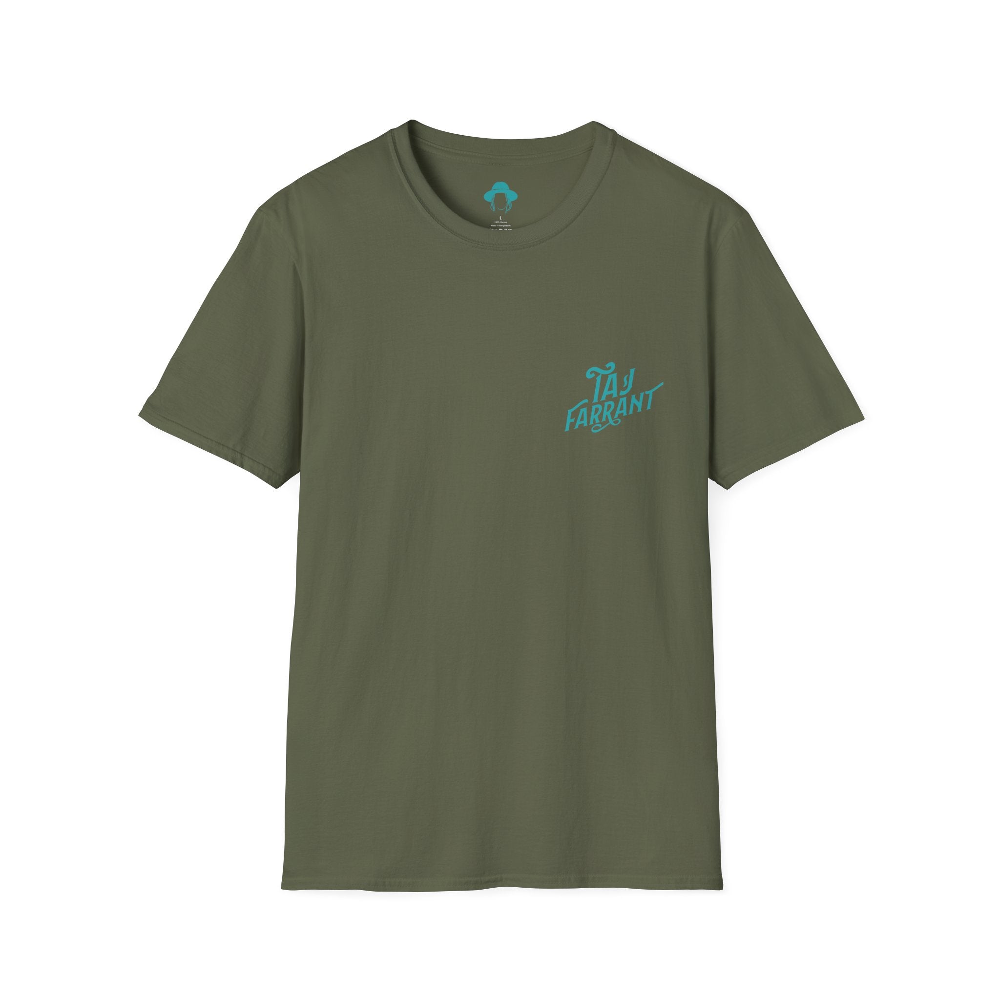 Taj Farrant Teal Logo: Unisex Softstyle T-Shirt