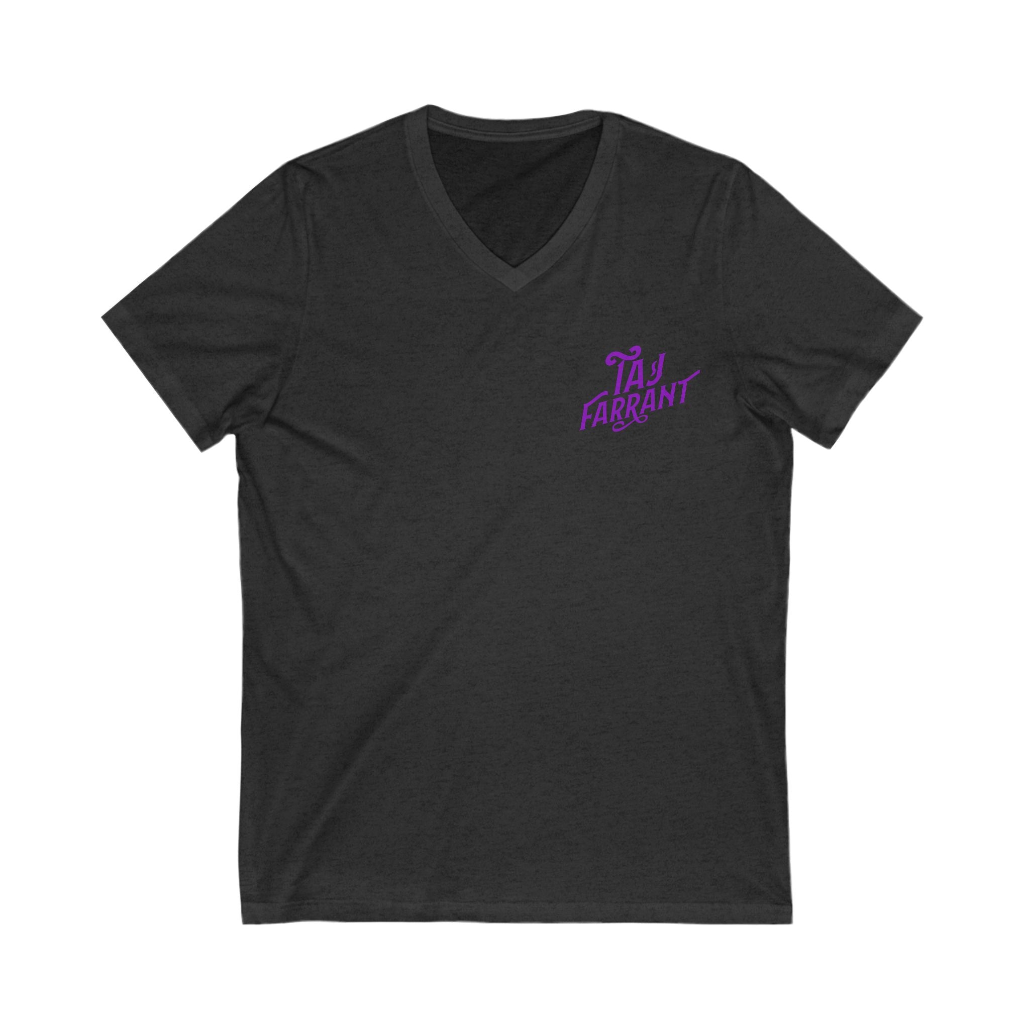Taj Farrant Purple Logo: Unisex V-Neck Tee