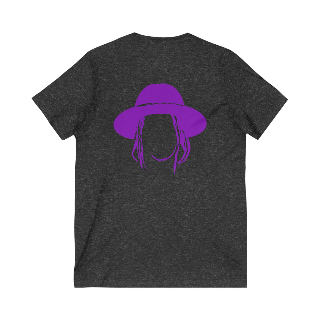 Taj Farrant Purple Logo: Unisex V-Neck Tee
