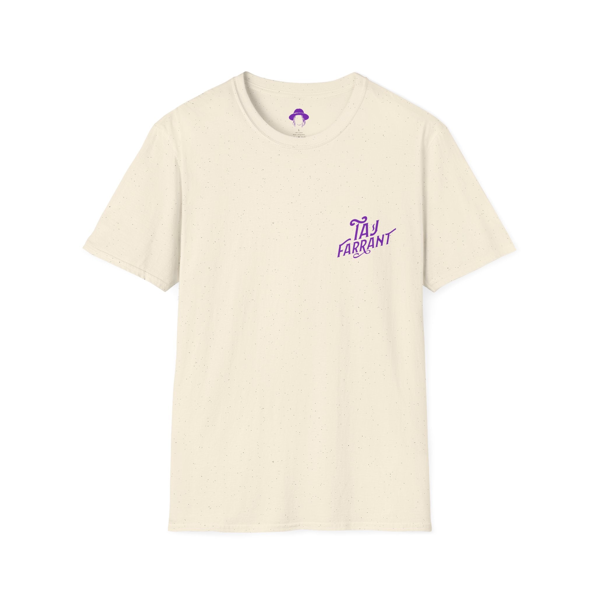 Taj Farrant Purple Logo: Unisex Softstyle T-Shirt