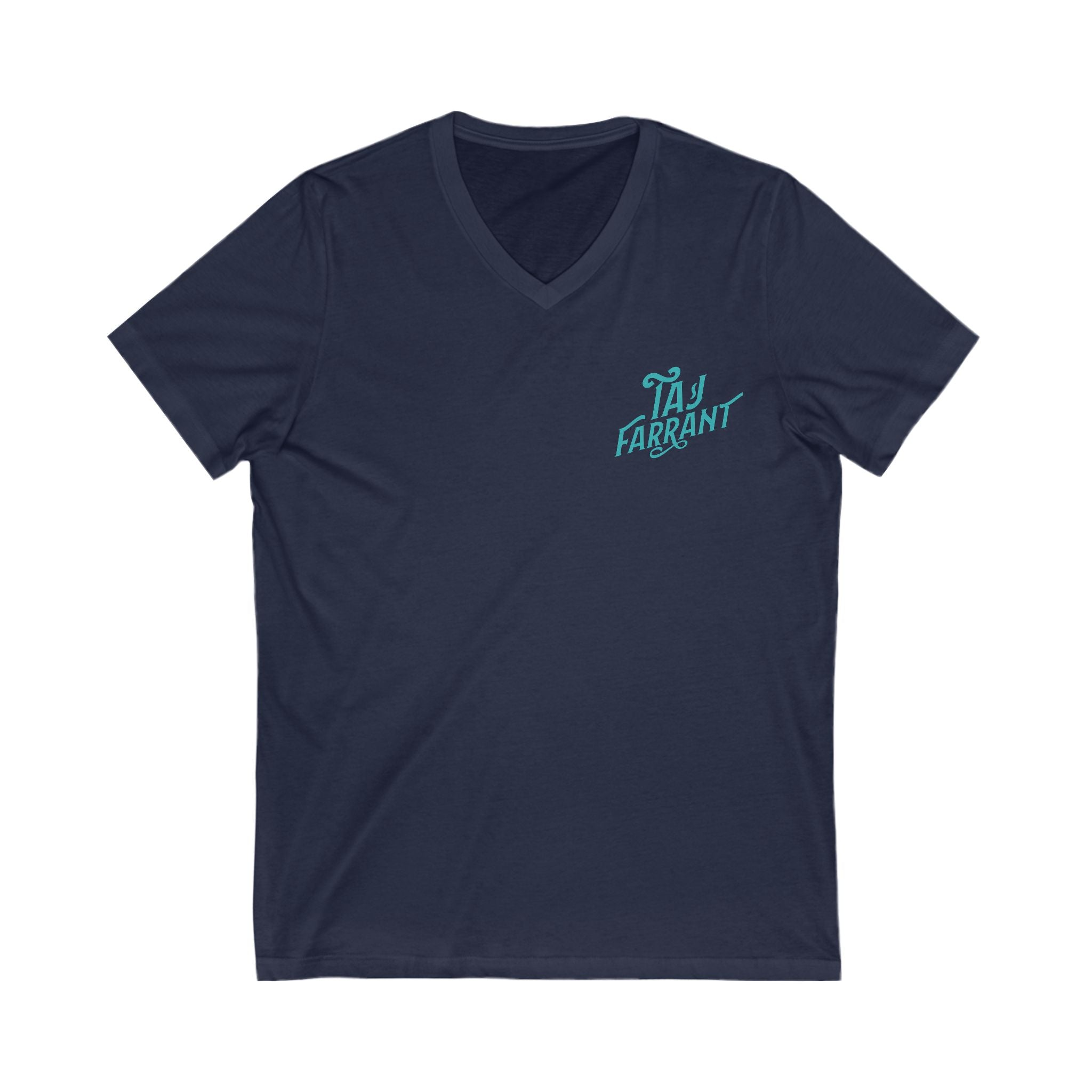 Taj Farrant Teal Logo: Unisex V-Neck Tee