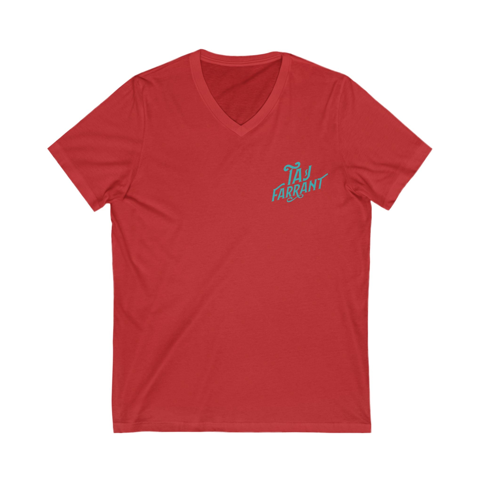 Taj Farrant Teal Logo: Unisex V-Neck Tee