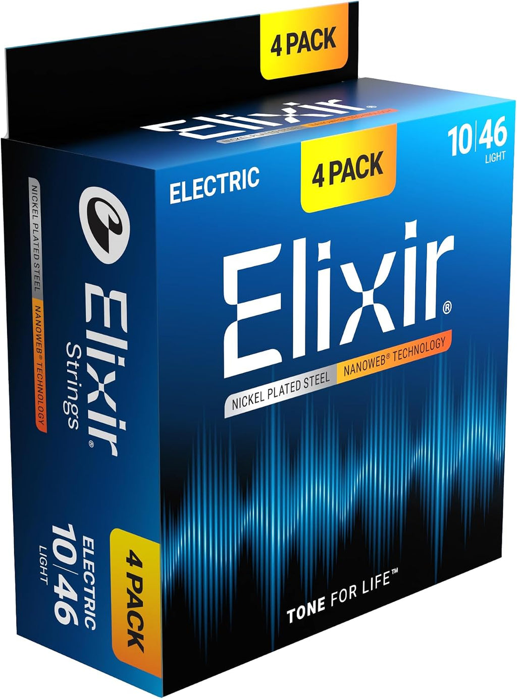Elixir, Electric Guitar Strings, Nickel Plated Steel-NANOWEB, 4-Pack