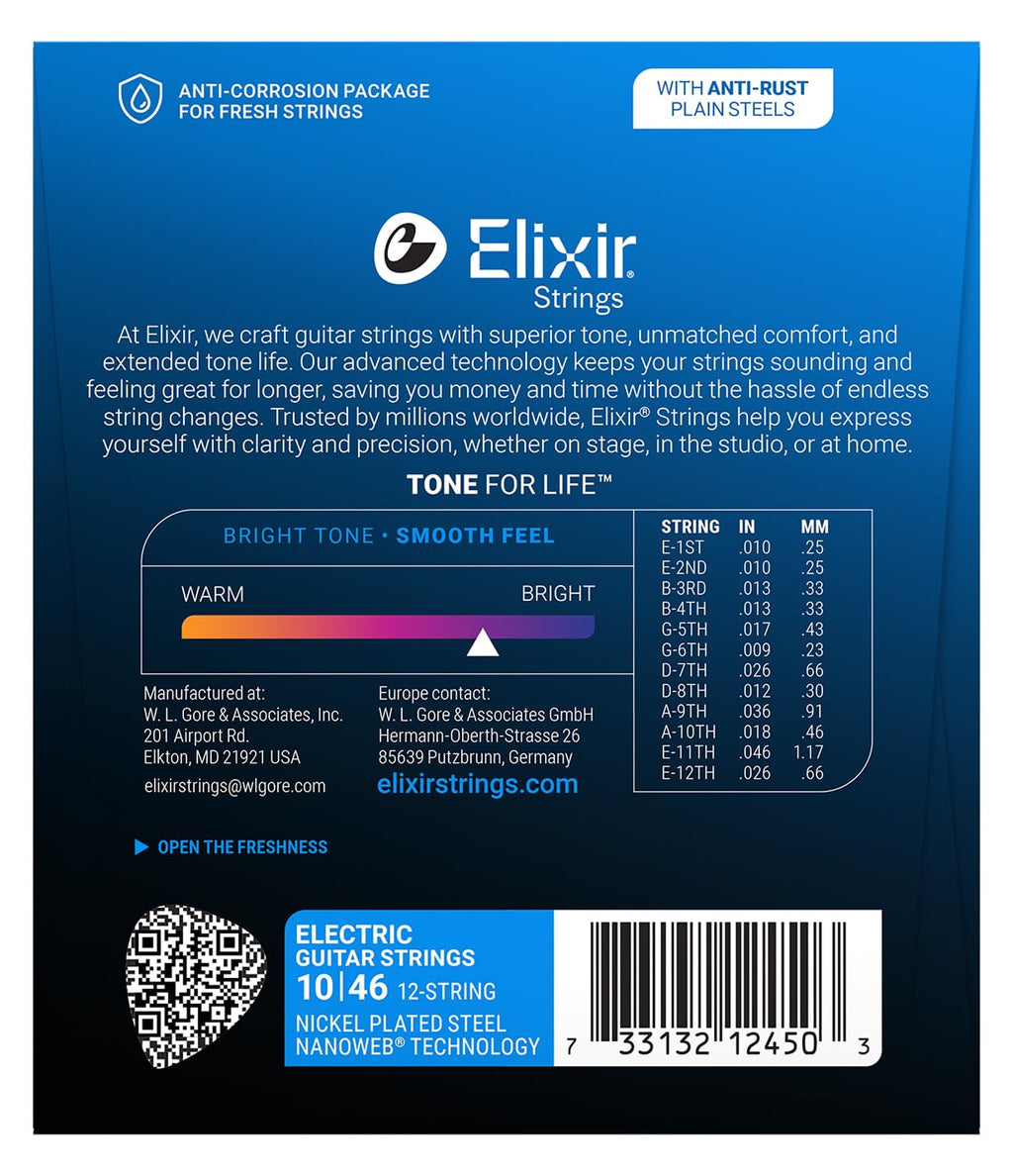 Elixir, Electric Guitar Strings, Nickel Plated Steel-NANOWEB, 4-Pack