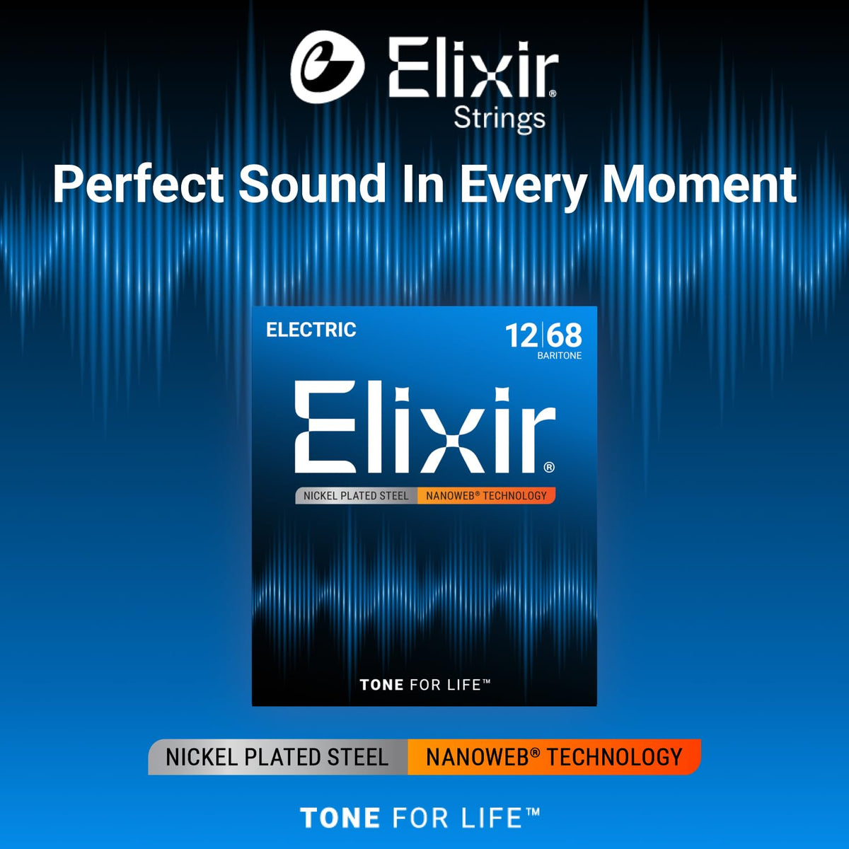 Elixir, Electric Guitar Strings, Nickel Plated Steel-NANOWEB, 4-Pack