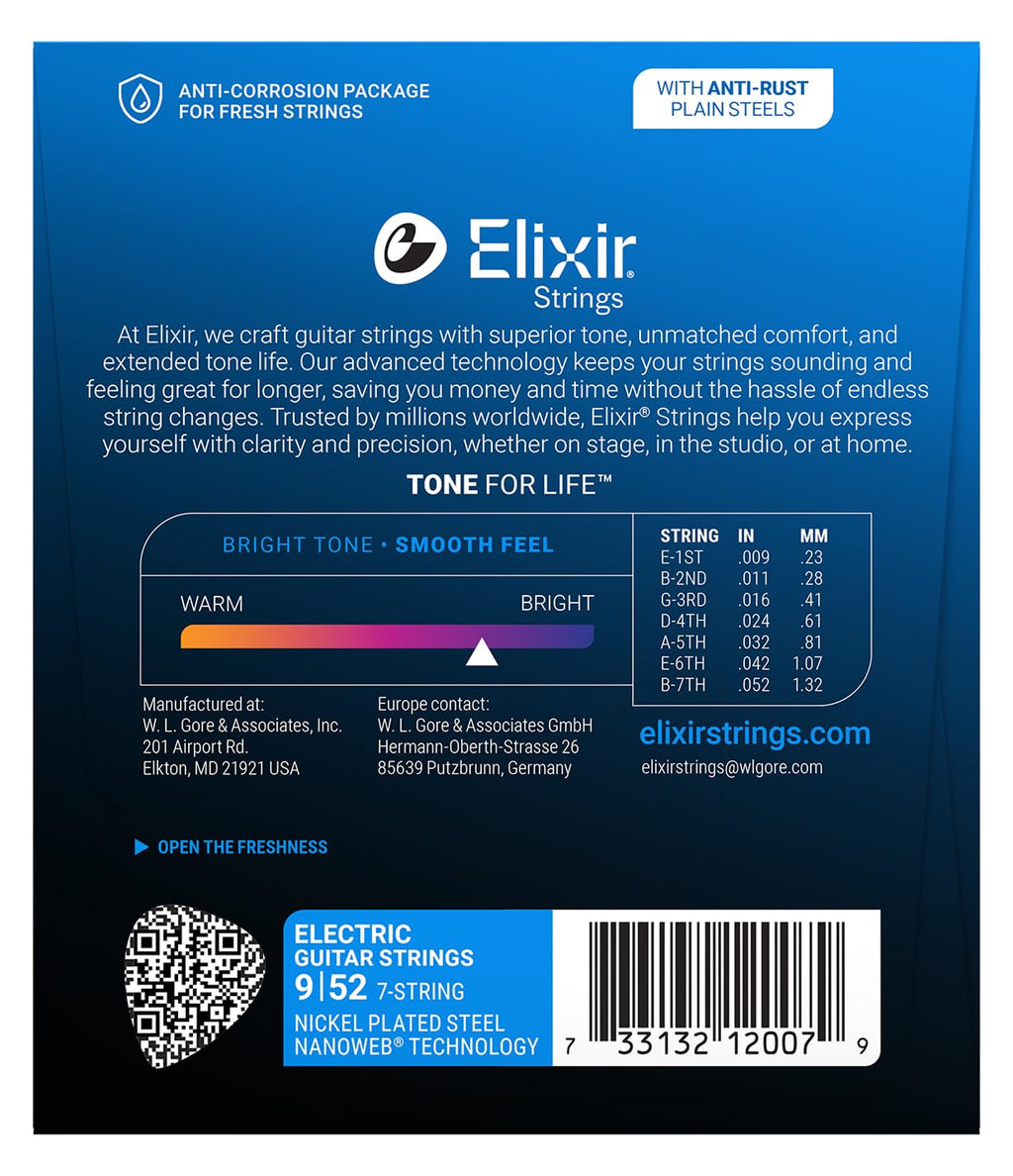 Elixir, Electric Guitar Strings, Nickel Plated Steel-NANOWEB, 4-Pack