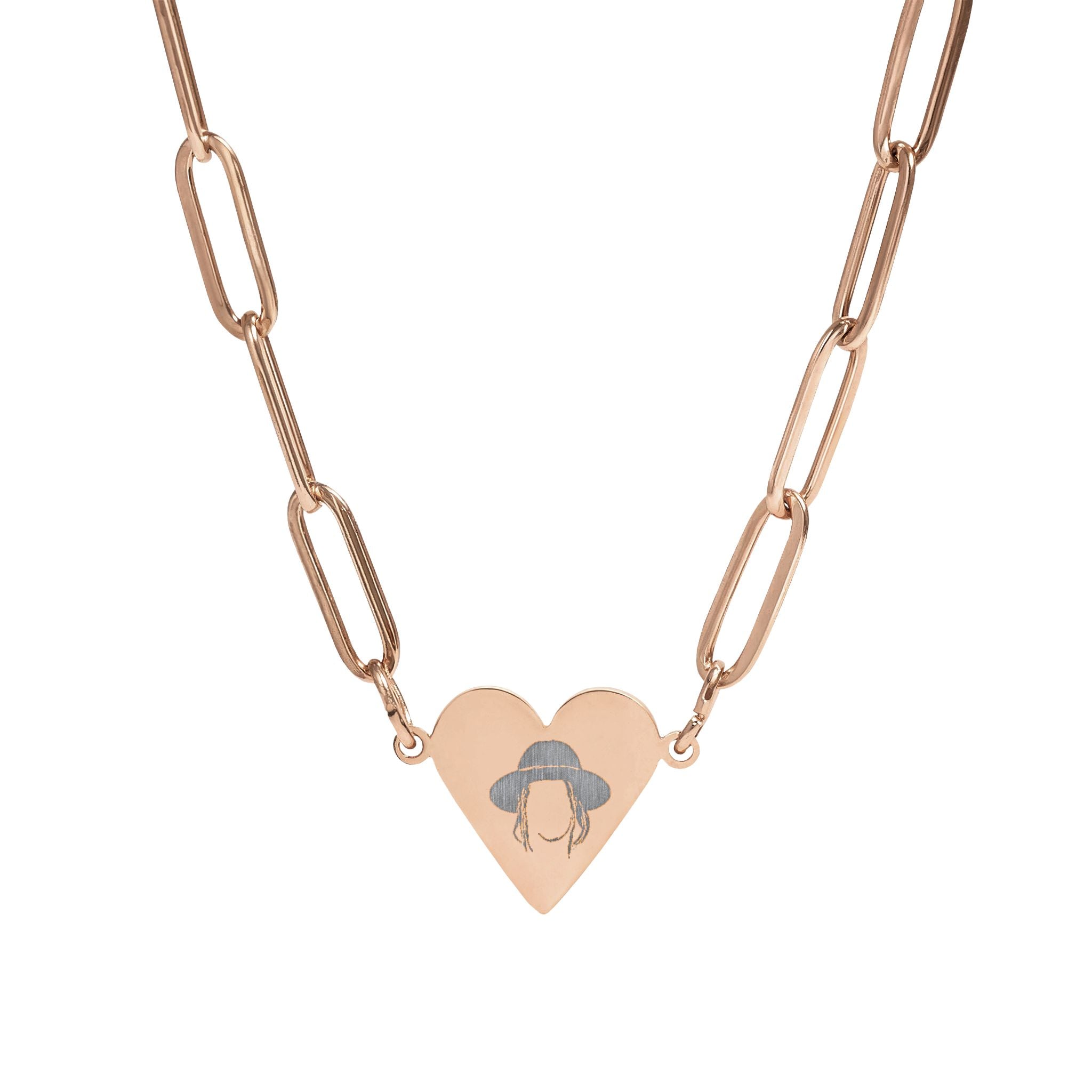 Paperclip Heart Necklace (Engraving)