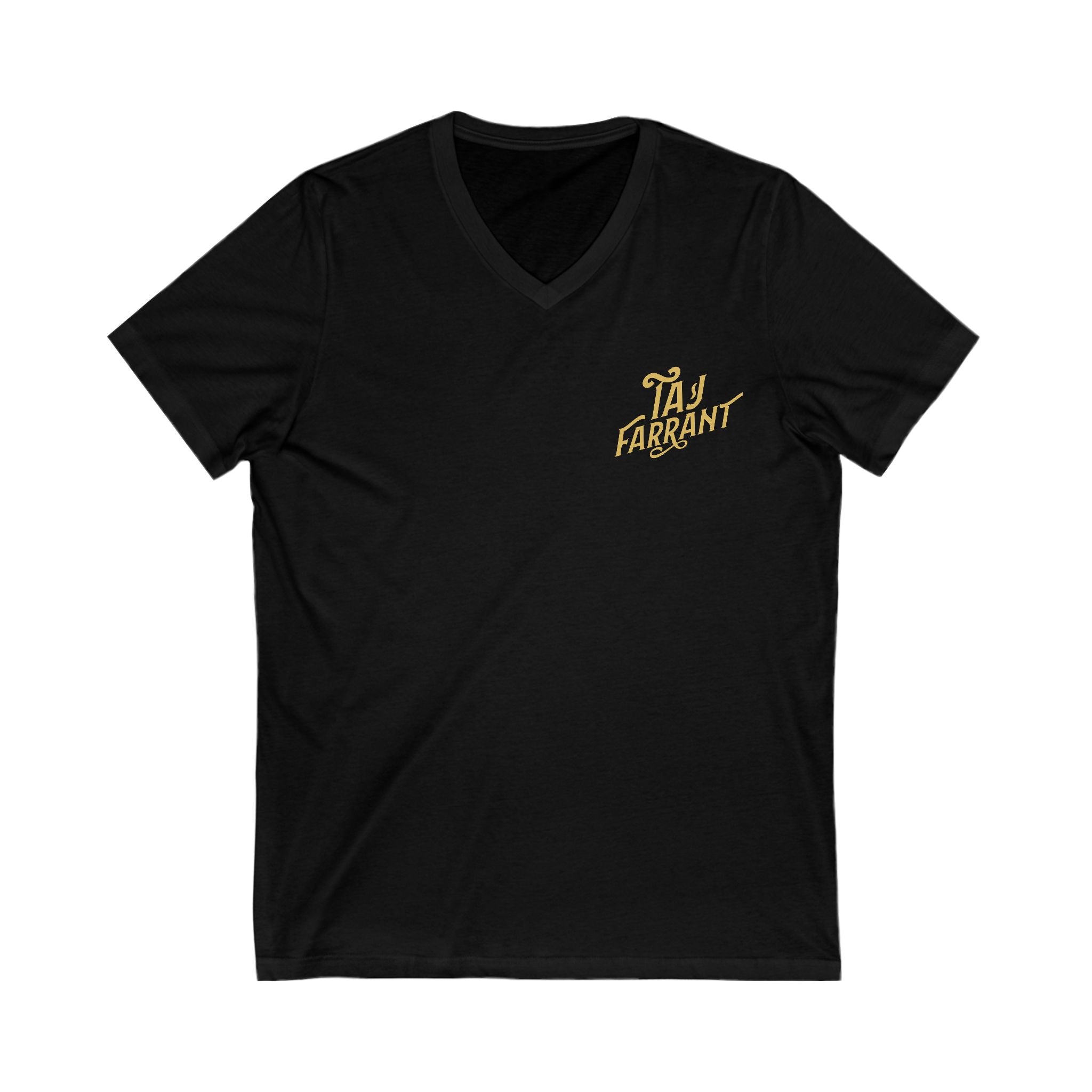 Taj Farrant Gold Logo: Unisex V-Neck Tee
