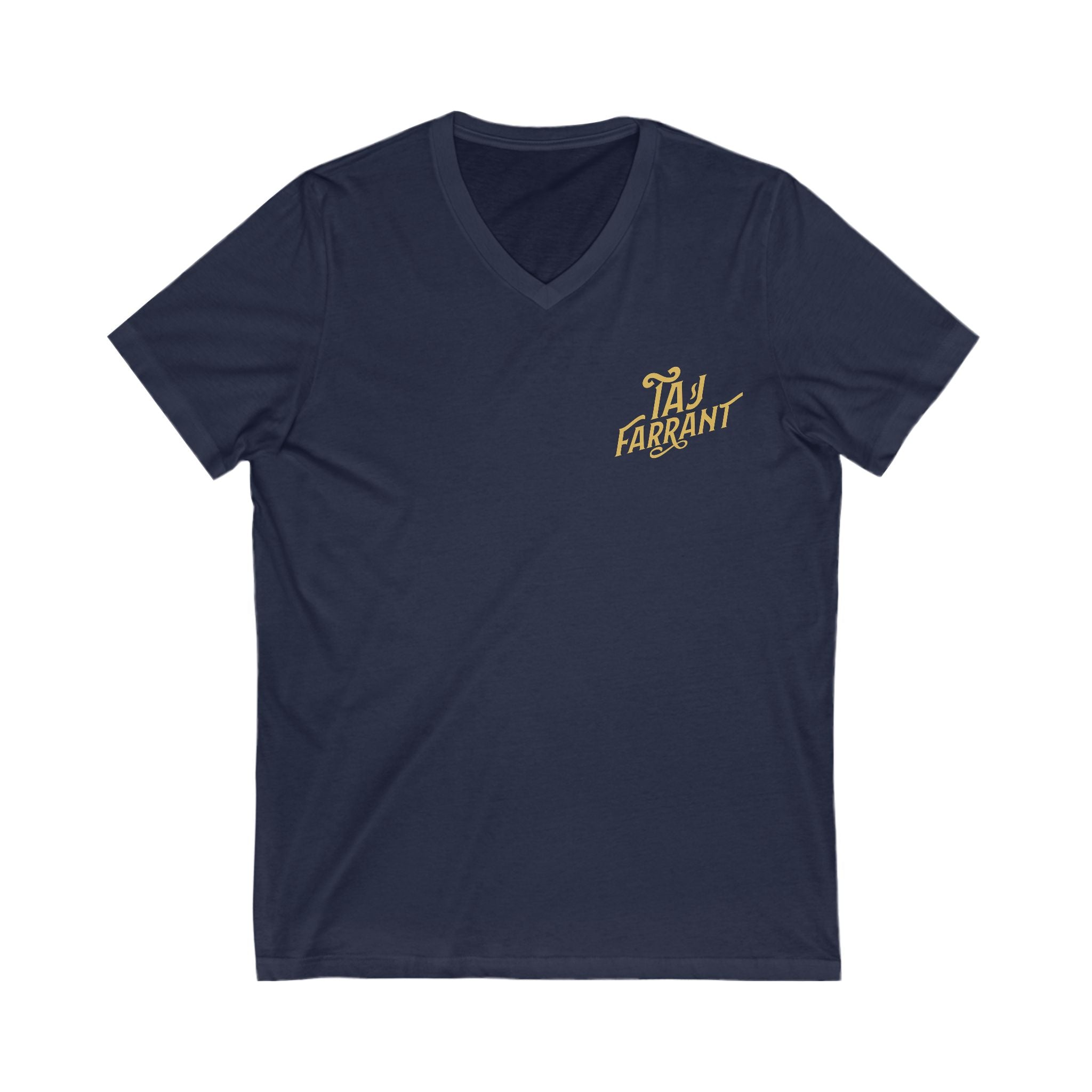 Taj Farrant Gold Logo: Unisex V-Neck Tee
