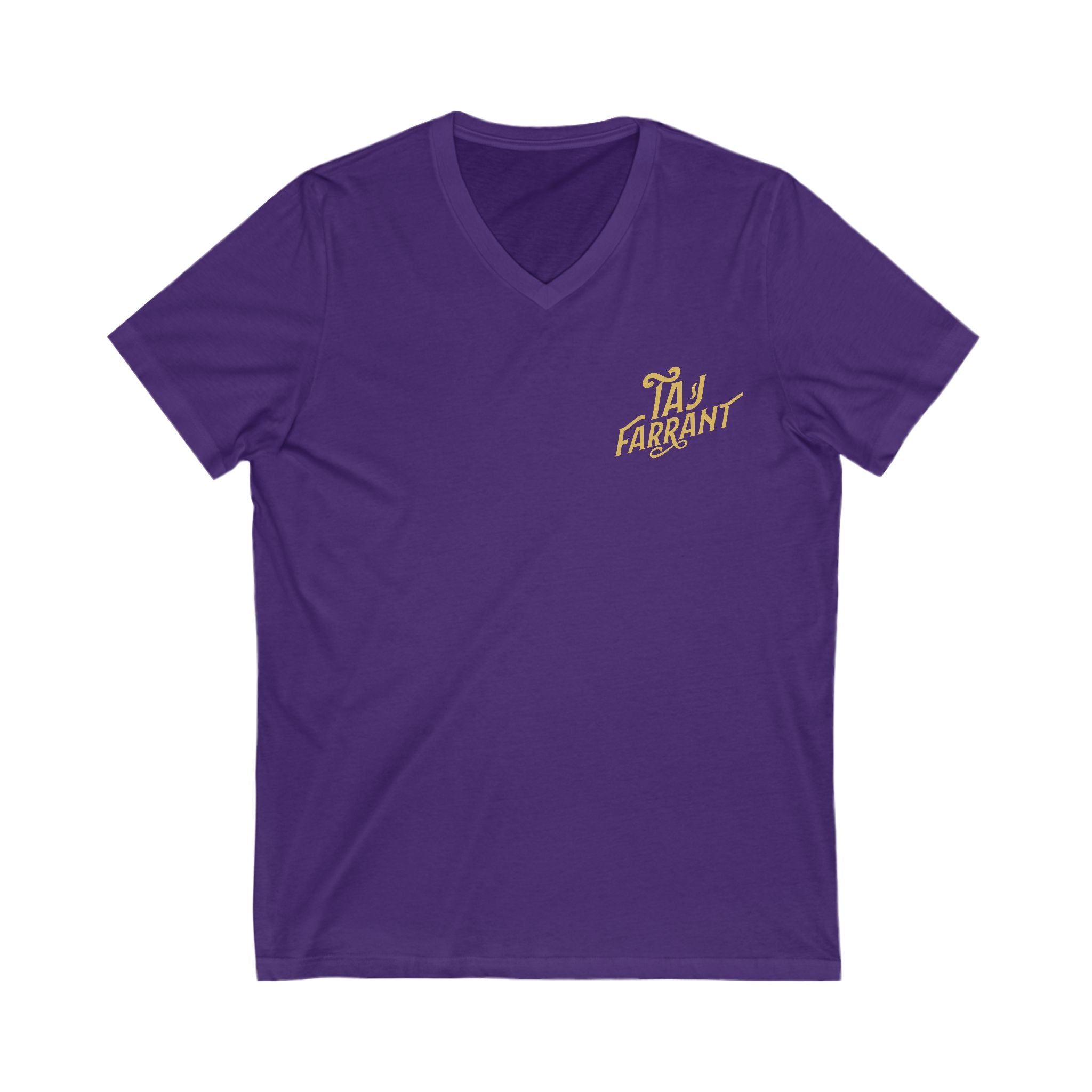 Taj Farrant Gold Logo: Unisex V-Neck Tee