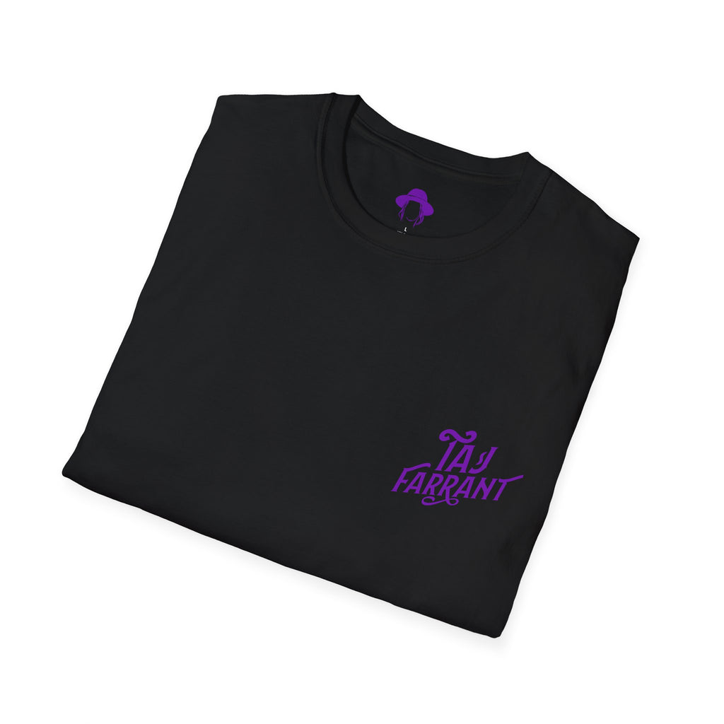 Taj Farrant Purple Logo: Unisex Softstyle T-Shirt